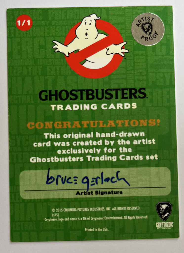 2016 Cryptozoic Ghostbusters AP Sketch Card By Bruce Gerlach