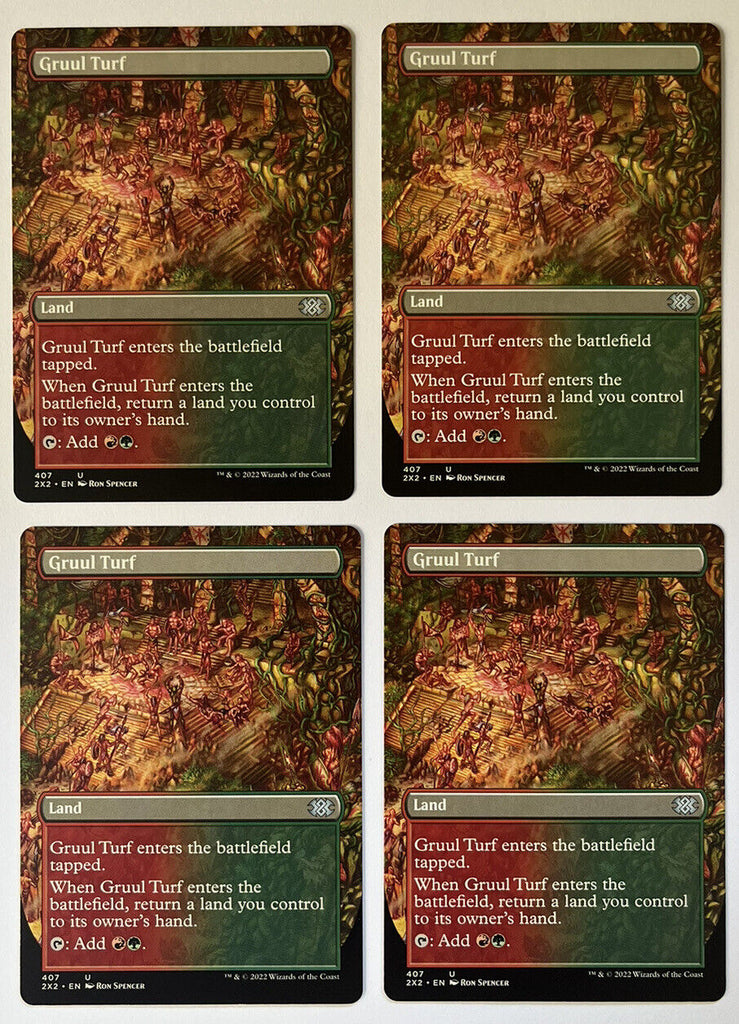 Gruul Turf 4 x Card Play Set Borderless Double Masters 2022 MTG Pack Fresh