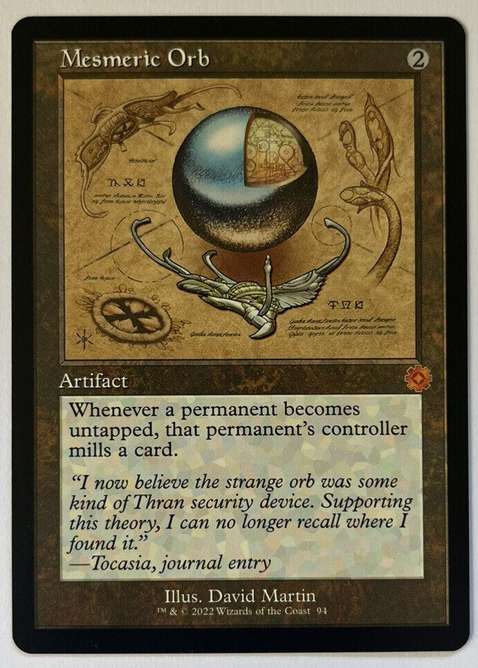 Mesmeric Orb Retro Schematic The Brothers War MTG Pack Fresh Unplayed