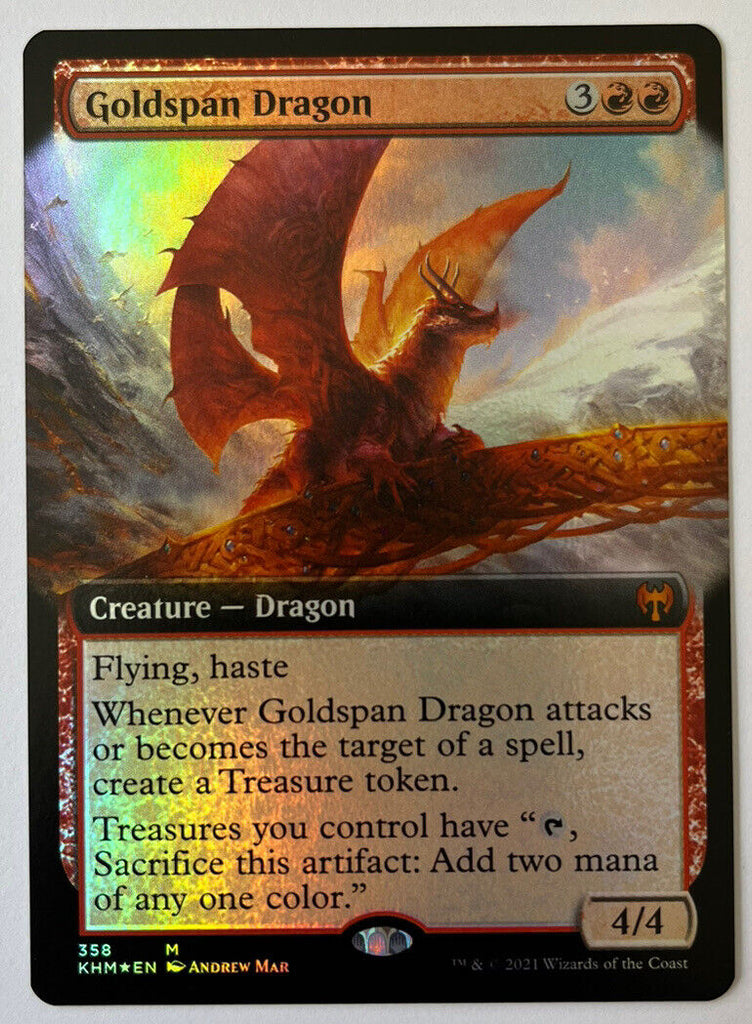 Goldspan Dragon Extended Art FOIL Kaldheim MTG Pack Fresh Unplayed