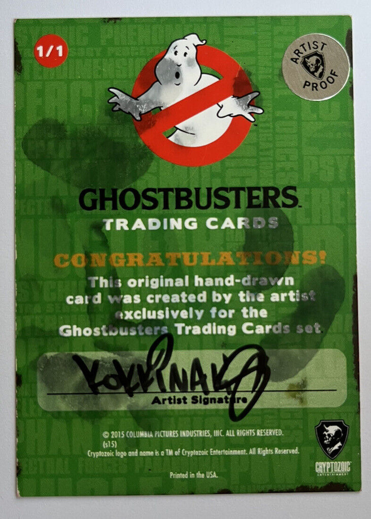 2016 Cryptozoic Ghostbusters AP Sketch Card By Achilleas Kokkinakis