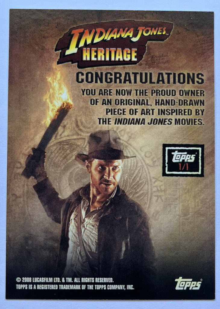 2008 Topps Indiana Jones Heritage Sketch Card By Sean Pence