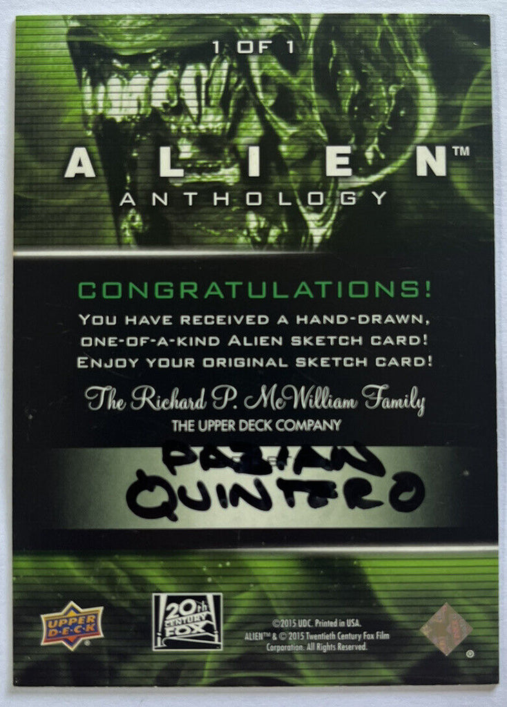 2016 Upper Deck Alien Anthology Sketch Card By Fabian Quintero