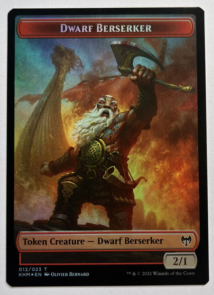 Koma’s Coil Dwarf Berserker Token FOIL Kaldheim MTG Pack Fresh Unplayed